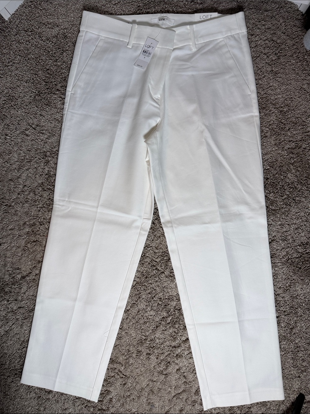 LOFT White Riviera Cropped Pants NWT